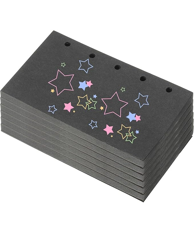 PATIKIL Colored Loose Leaf Paper, 4.1" x 2.5"(A8) 300 Sheets 5 Holes Punched 150GSM Blank Binder Refill Paper Supplies for Office Note Taking Teacher Planner Journal Notebook, Black