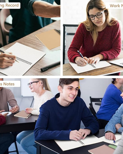 Fuutreo 12 Pcs Spiral Notebook for Work A5 8.3 x 5.7 Inch College Ruled Spiral Journal Notebook Kraft Cover Ruled Paper, 12 Color, 60 Sheets, 120 Pages for Office School (Jewel Color)