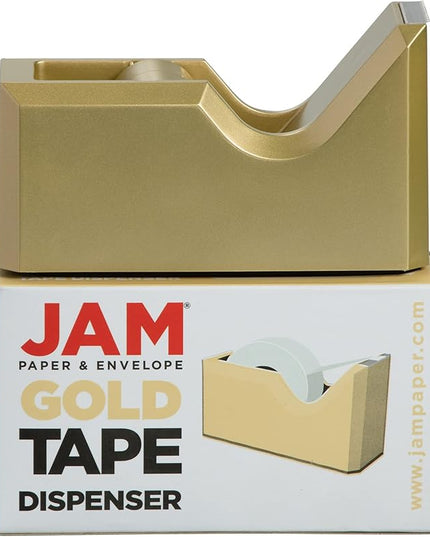 JAM PAPER Colorful Desk Tape Dispensers - Gold - Sold Individually
