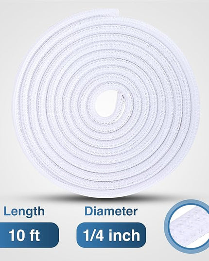 Nilight Cable Sleeve,10ft-1/4inch Cord Management Sleeves, Braided Sleeving, Split Self Wrapping Wire Loom for Computer Electrical Automotive Harness Protector Organizer, White