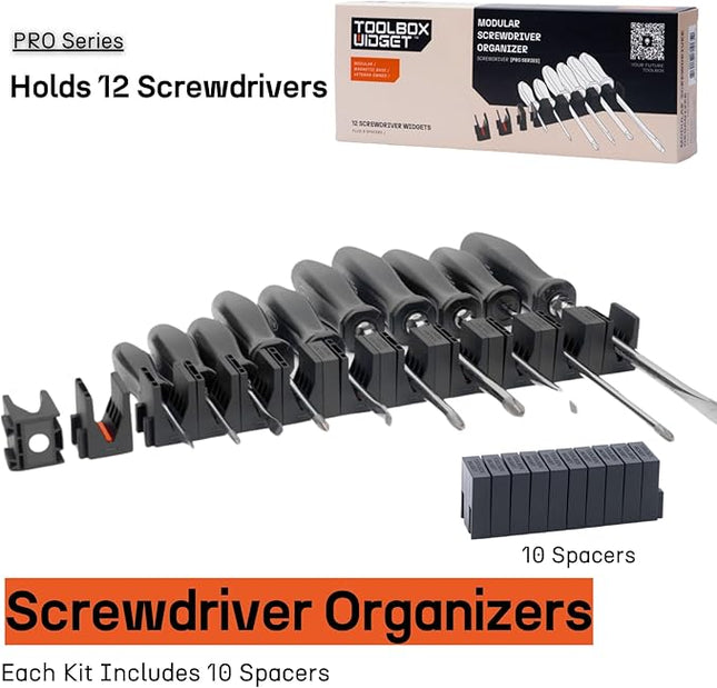 ToolBox Widget Screwdriver Organizer Pro Series 4.0 – Magnetic Holder for Tool Drawers – Modular Toolbox Organizer System – Tool Storage for Professional & DIY Mechanics - 6 Pack, 72 Holders