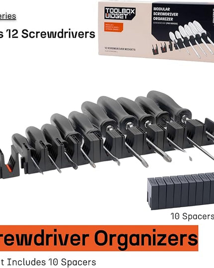 ToolBox Widget - Modular Screwdriver Organizers for Tool Box | Magnetic Screwdriver Holder | Tool Storage Organizer for Professional & DIY Mechanics | Organize Tools for Fast Accountability | 2 Pack