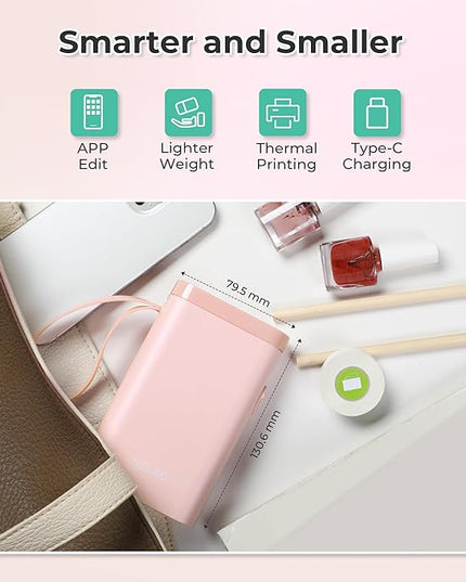 Nelko Label Maker Machine with Tape, P21 Bluetooth Label Printer, Wireless Mini Label Makers with Multiple Templates for School Office Home, Pink