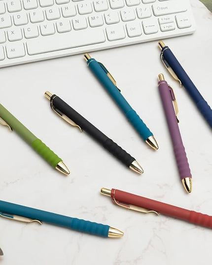 Linbsunne Gel Pens Black Ink Pen 0.5mm fine Point Pens Smooth Writing Retractable Office Supplies (Vintage-12 pcs)