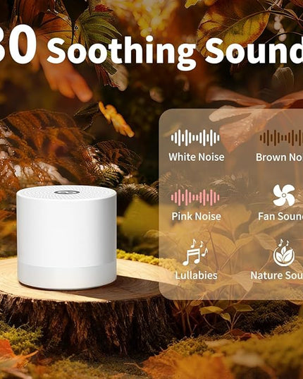 Sound Machine Mini White Noise Machine with 30 Soothing Sounds 4 Timers Memory Function for Newborn Baby Kids Adults Portable Rechargeable Sleep Brown Noise Machine for Travel Camping Home Office