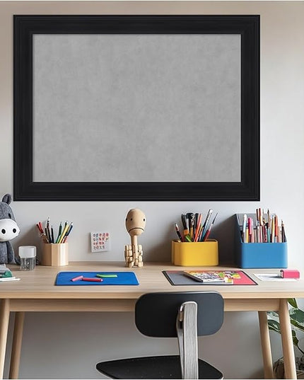 Amanti Art Black Framed Magnetic Board 25x33 Medium Vision Board for use with Magnets, 100% Metal Sheet to Display Items as Office Decor or for Home Organization in mudroom, Kitchen or Kids Room