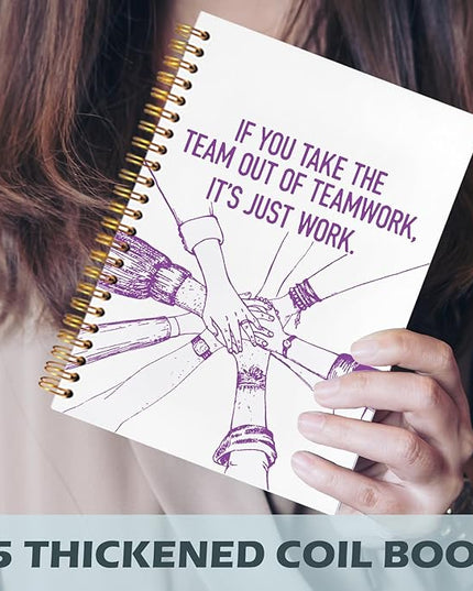 Yhtrg Welcome to the Team Gifts Spiral Notebooks, Gifts for Team Members at Work, Teams Appreciation Gift for Employees, Purple Journal Notebook for Women Men Coworkers, 5.5x8.3 Inch