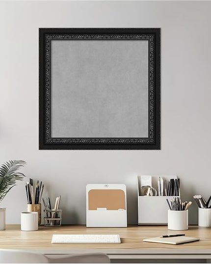 Amanti Art Black Framed Magnetic Board 20x20 Small Vision Board for use with Magnets, 100% Metal Sheet to Display Items as Office Decor or for Home Organization in mudroom, Kitchen or Kids Room