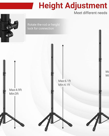 JSungo Backdrop Stand, Adjustable 10x7.5 FT Background Stand Backdrop for Parties, Photo Video Studio, Portable Photography Backdrop Stand with Carrying Bag, 6 Backdrop Clamps, and 2 Stand Bags