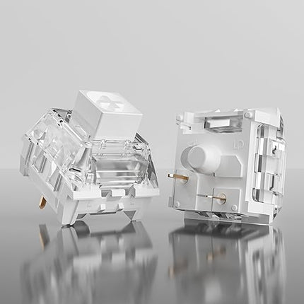 Kailh Box White Pro Switches for mx Mechanical Keyboard,3-Pin Thick Clicky/Firm Response/Gaming/RGB/Crisp Sound Switches(Box White Pro 72pcs)