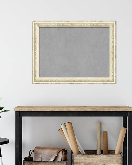 Amanti Art White Framed Magnetic Board 24x32 Medium Vision Board for use with Magnets, 100% Metal Sheet to Display Items as Office Decor or for Home Organization in mudroom, Kitchen or Kids Room