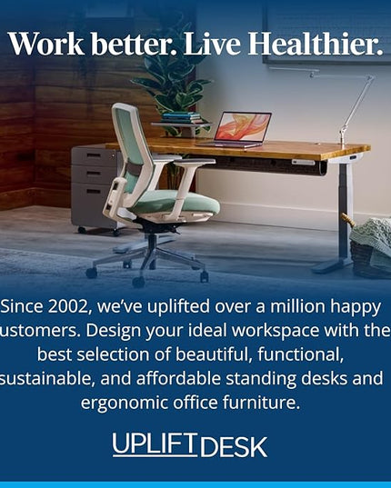 UPLIFTDESK V3 2-Leg White Laminate Wood Standing Desk – Adjustable Height, Advanced 1-Touch Memory Keypad, Under Desk Cable Management, Wire Grommets & Rocker Board (Black C-Frame, 72 x 30 inch)
