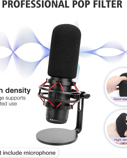 For HyperX QuadCast S White Boom Arm - White Mic Arm Compatible with Hyper x QuadCast, Microphone Boom Arm with Pop Filter, Improve Sound Quality, Mic Boom Arm for Hyperx QuadCast by SUNMON