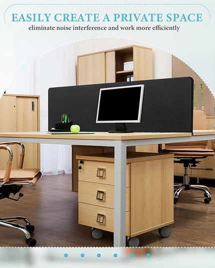 Wesiti 2 Pcs Acoustic Desk Divider Noise Reducing Desk Privacy Panel for Student Table Standing Sound Proof Divider Desktop Claw Office Furniture Partition for Classroom(Black,47.24 x 15.75 Inches)
