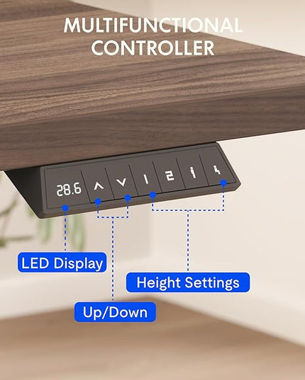 FLEXISPOT EN2 Whole-Piece Standing Desk with Clamp Power Strip, 48 x 30 Electric Stand Up Height Adjustable Desk with Cable Management (White Frame + 48" Black Walnut Desktop, 2 Packages)