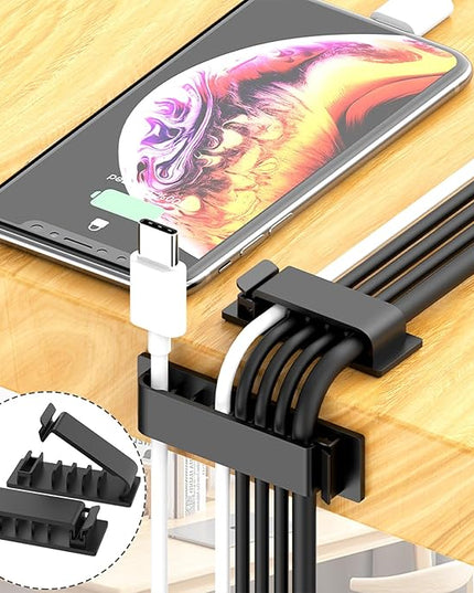 ELII 327 PCS Cable Management Kit 4 Cable Cable Sleeves,65 Cable Clips with 13Cord Holders,25 Roll Cable Organizer Straps,200 Fastening Cable Ties,20 Cable Zip Tie Mounts for Computer (Black)