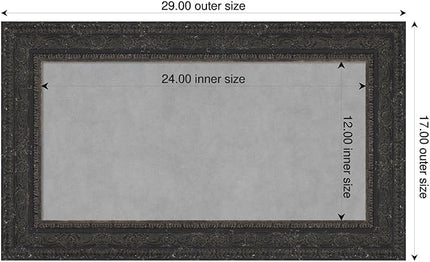 Amanti Art Black Framed Magnetic Board 17x29 Small Vision Board for use with Magnets, 100% Metal Sheet to Display Items as Office Decor or for Home Organization in mudroom, Kitchen or Kids Room
