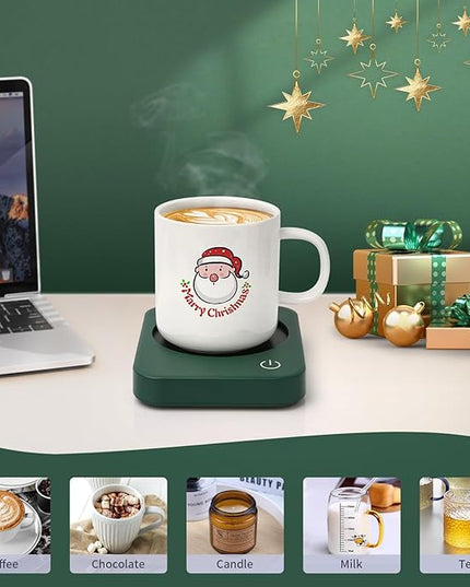 ANBANGLIN Coffee Mug Warmer, Smart Cup Warmer for Desk, 3 Temperature Control & Auto Shut Off, Electric Cup Warmer for Heating Milk,Tea,Beverage,Candle (Green-No Mug)