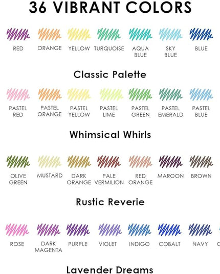Grabie Erasable Gel Pens, 9 Colors Erasable Pens Multicolor, Make Mistakes Disappear, 0.6mm Medium Point Rollerball Tip Colored Pens for Drawing Writing Planner, Smooth Writing (Whimsical Whirls)