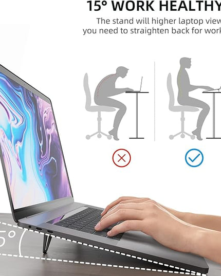 Laptop Stand for Desk, Portable Anti-Slip Keyboard Riser, Zinc Alloy Keyboard Stands, Computer Stand Compatible with MacBook Air/Pro, 10-15.6 Inches Laptops and Keyboards (Black)