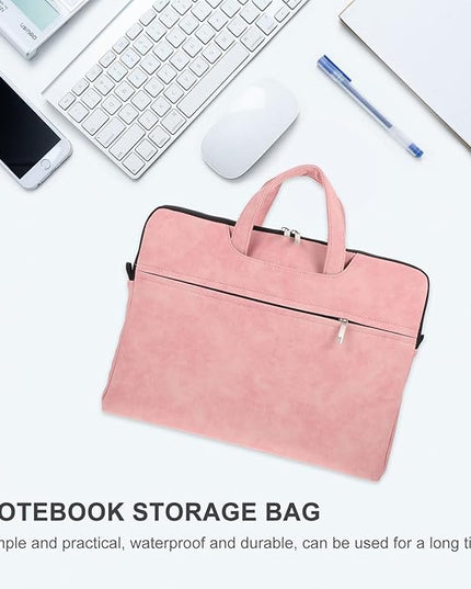 Veemoon Laptop Tote Bag for Women 15.6-Inch Pink Waterproof Laptop Shoulder Bag with Adjustable Strap Portable Tablet Computer Handbag for Work and Travel