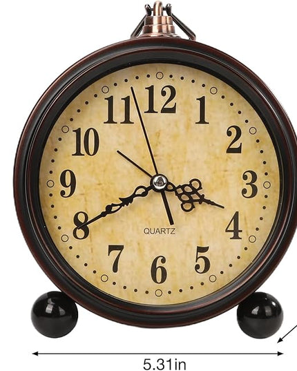 Blusaryme Loud Alarm for Deep Sleepers Desk Vintage Alarm Clock 5.25 inch Small Battery Operated Retro Clock Bedroom Live Room Decor Gift Clock