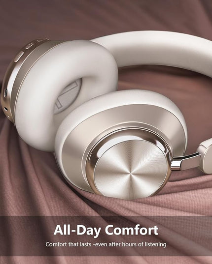 Wentronic Y03 Bluetooth Headphones Wireless Active Noise Cancelling Over Ear Headphones 48 Hours Playtime High Sound Quality 6 EQ Music Mode Headphones with Soft Ear Cushion - Starlight