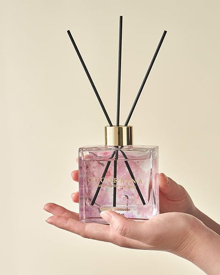 COCORRÍNA Reed Diffuser Set of 3-3 Pack/ 3.04 Fl.oz Diffuser with 24 Sticks Warm Vanilla/Cherry Blossom/Lavender Thyme Reed Diffuser for Home Bathroom Office Shelf Decor