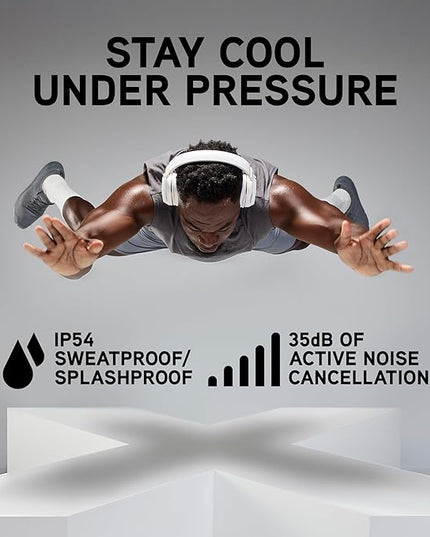 BlueAnt Pump X Wireless Over-Ear Headphones, Bluetooth, Powerful Bass, Active Noise Cancelling & Transparency Mode, Interchangeable Ear Cups, All-Day Comfort for Gym and Training, Black/Gold