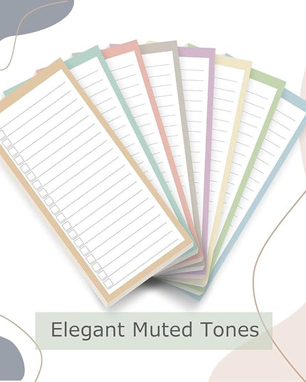 8 Pack Magnetic Notepads for Refrigerator, Assorted Colors Memo Pads with Lined Pages, 30 Sheets Each, Ideal for Grocery Lists, to-Do, & Shopping
