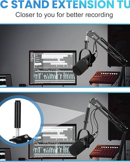 YOUSHARES Mic Stand Extension, 5/8" Female to 5/8" Male Microphone Extension Tube for Desk Stands(3.15 in)