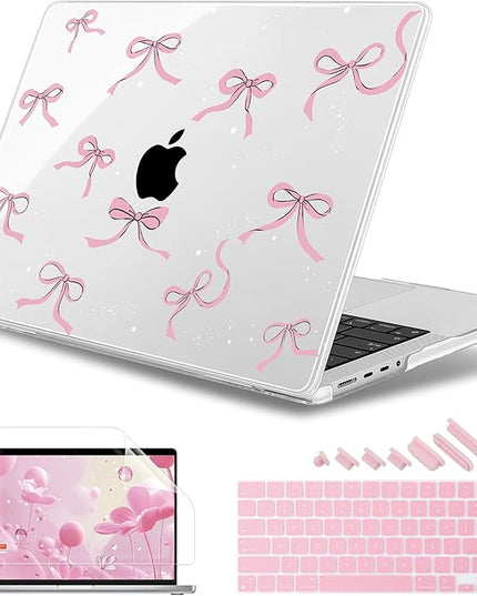 May Chen Case for MacBook Pro 14 inch, Models A2442 A2779 A2918 A2992 A3401 A3185 A3112 A3434, M1 M2 M3 M4 M5 Chip (2021-2025 Release), Plastic Hard Shell Case with Keyboard Cover, Star Bow