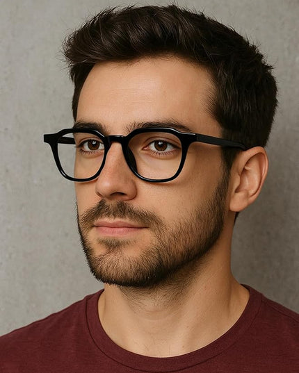 Dollger Blue Light Blocking Glasses For Woman Men Thick-Framed Square Non-Prescription, For Computer,Gaming, Phone Use