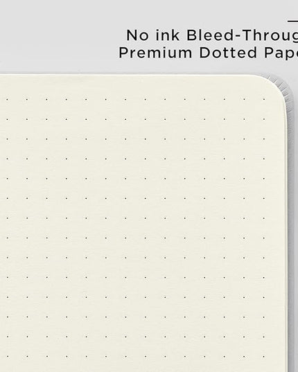 &And Per Se Dotted Journal Notebook, A5 Hardcover Leather Bullet Dotted Journal, 160 Pages 100 gsm Thick Paper, 3 Sheets of Stickers Included- 5.7'' x 8'' (Grey)