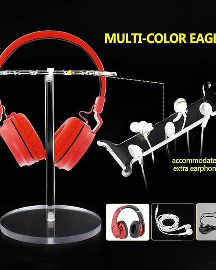 Clear Acrylic Headphone Stand for AirPods Max/Gaming Headsets (HyperX/Xbox) - Universal Holder for Bose, Beats & Wireless Headphones - Space-Saving Organizer (Pure Transparency)