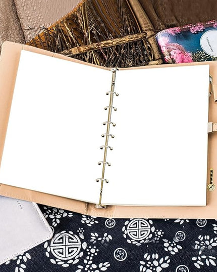 A5 Blank Refill Paper - 100 Sheets/200 Pages Loose Leaf Paper for Filofax Planner, Organizer, Binders, 7-Hole Punched, 100gsm Blank Paper, 5.8" x 8.3 "
