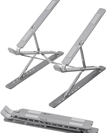 kwmobile Laptop Stand - Adjustable Laptop Riser, Holder - Aluminium Portable DJ, Gaming Stand - Foldable Lap Top, Notebook Desk Stands - Folding Computer Accessories