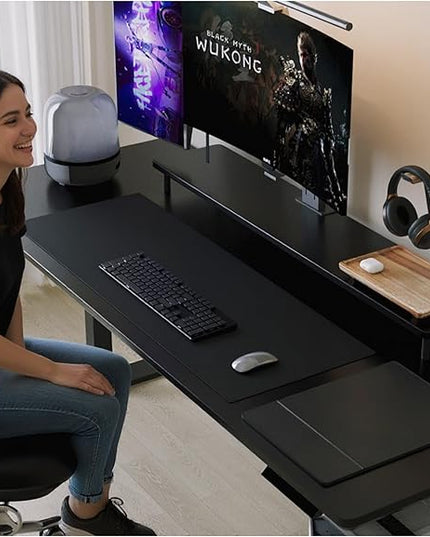 WILDMOS Headphone Stand for Desk,Acacia Wood Tray with Headphone Holder,Gaming Headset Stand,Desk Accessories for Desktop Storage