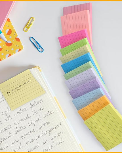 60 PCS Lined Sticky Notes 3x3In Colorful Sticky Notes 75 Sheets/Pad 12 Colors,Bright Ruled Post Stickies Multicolor Memo Note Pads for Teacher Student School Office Meeting Blank Desk Pads,4500 Sheets
