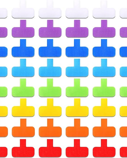 80 Pieces Self-Adhesive Cable Labels Multi-Color Cord Wire Labels, Nylon Writable Oval Tags, Hook and Loop Wire Tags for Cable Management, Computers and More