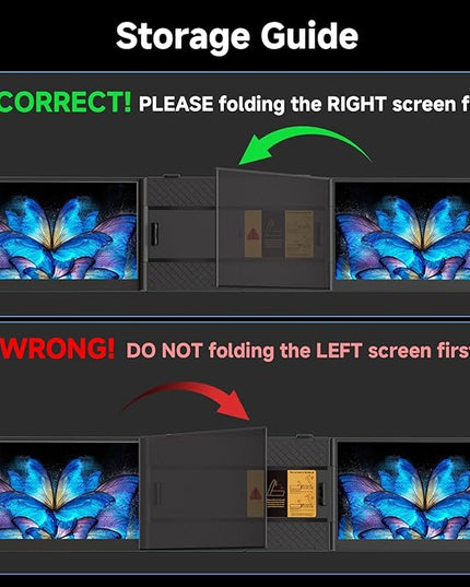 15.3" Laptop Screen Extender, 1200P FHD Ultra-Thin Triple Screen Laptop Monitor Extender, 100%sRGB Travel Portable Monitor for Laptops, Multi Screens Laptops Attachment Compatible with Windowss Mac