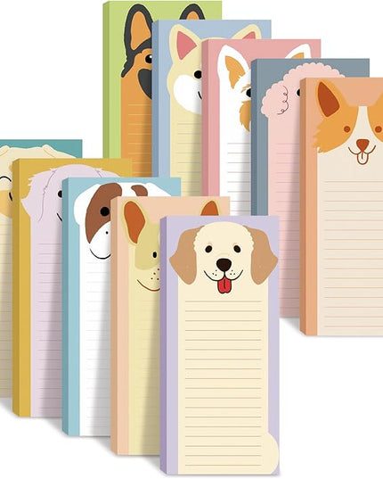 Censen 10 Pack 500 Sheets To Do List Notes Daily Checklist Notepads with 50 Sheets Each Undated Color Memo Pad Block Shopping List Pad Weekly Plan Notepad Organizer Planners(Dog Pattern,Lined)