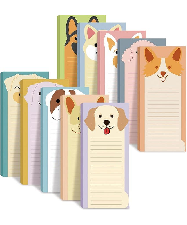 Censen 10 Pack 500 Sheets To Do List Notes Daily Checklist Notepads with 50 Sheets Each Undated Color Memo Pad Block Shopping List Pad Weekly Plan Notepad Organizer Planners(Dog Pattern,Lined)