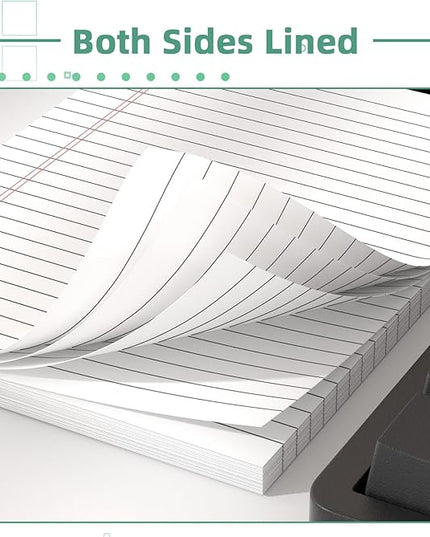 Legal Pads 5×8 Inch Notepad, 12 Pack Note Pads College Ruled Perforated Memo Pad for Work Study Daily Note Taking List, Lined Writing Pads Memo Refills Notepads for Office Home School, 30 Sheet/Pad