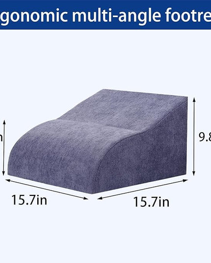 Foot Rest for Under Desk at Work Ergonomic Under Desk Footrest，Support Foot Pillow Double-Sided Footstool， for Office, Home & Gaming Leg Elevation Pillow Blue