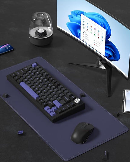 Womier Double Shot PBT Keycaps Set 138 Keys, Cherry Profile Custom Keycaps 60 65 75 100 Percent for 61/64/68/84/87/100/104/108 Retro Gaming Mechanical Keyboard, Black Purple
