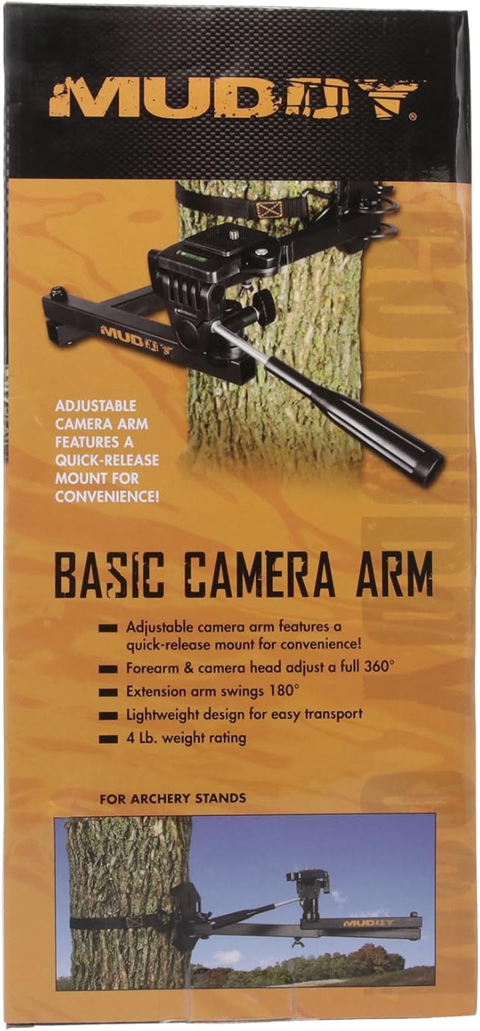 Muddy Basic Trail Camera Arm with Pan Head for Precision Game Cam Positioning