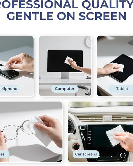 WELKIN 80 * 2 Electronics Cleaning Wipes - Non Toxic Screen Cleaner, Streak Free Touchscreen Cleaning for All Phones, Laptop, Computer, TV and Car，2 X Microfiber Cloth Included