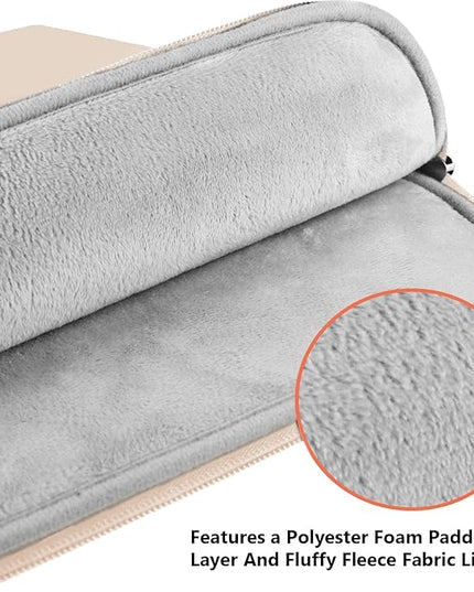 Laptop Sleeve 15.6 inch, Shockproof Protective Notebook Case with Accessory Pocket, Briefcase Carrying Laptop Bag for 15.6" HP, ASUS, Dell, Lenovo, Acer - Light Pink