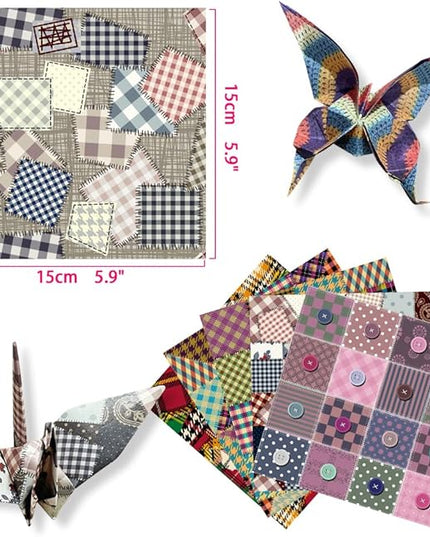 Square Origami Paper 6x6 Double Sided 50 Sheets 50 Colors 70GSM Origami Kit Japanese Chiyo Easy Fold Arts Crafts DIY Handwork Cloth